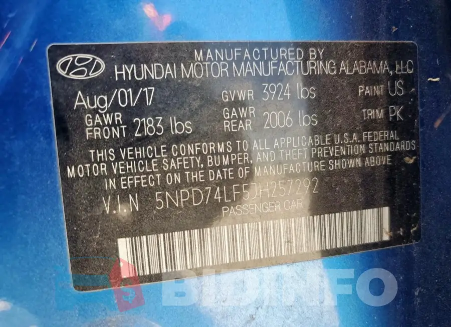 5NPD74LF5JH257292 Photo# 12