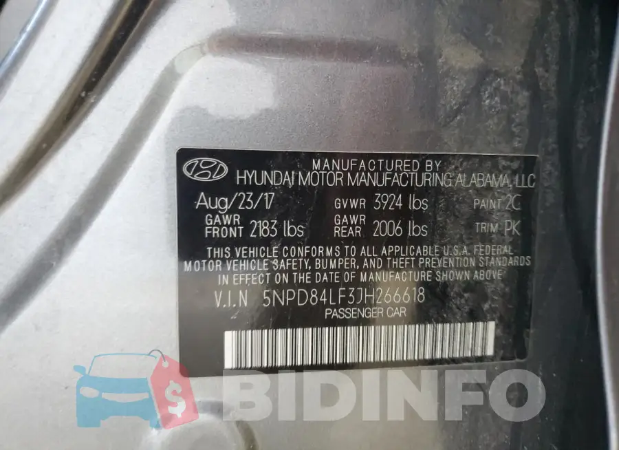 5NPD84LF3JH266618 Photo# 13