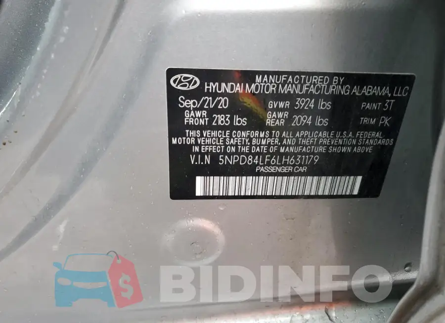 5NPD84LF6LH631179 Photo# 13