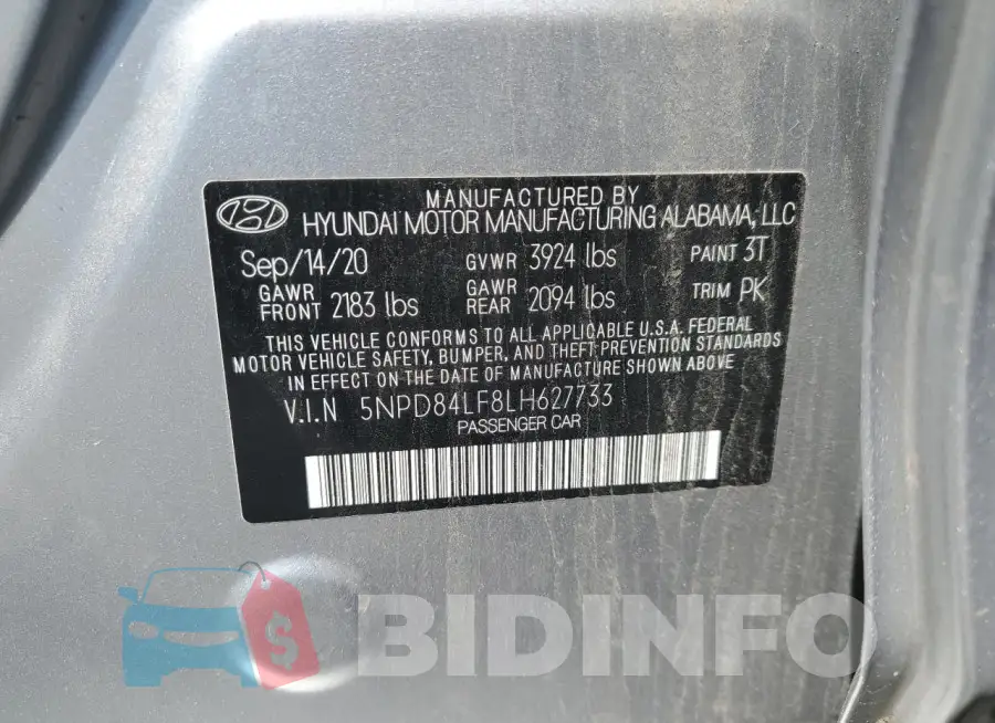 5NPD84LF8LH627733 Photo# 12