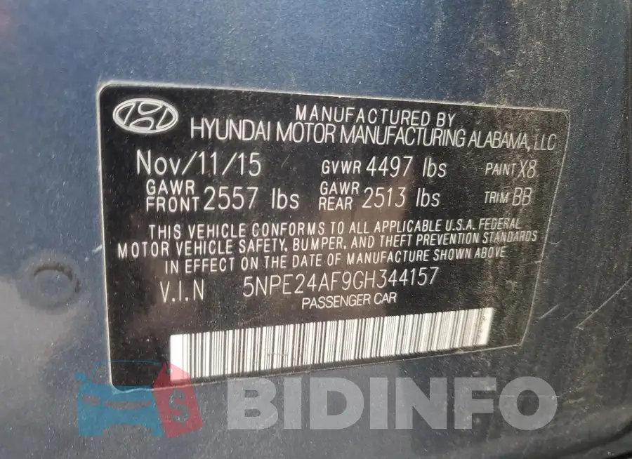 5NPE24AF9GH344157 Photo# 12