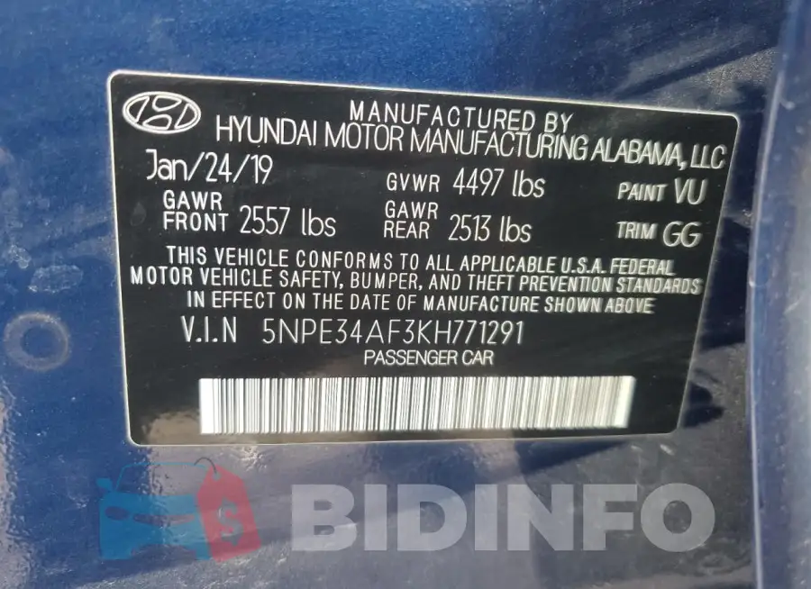 5NPE34AF3KH771291 Photo# 12