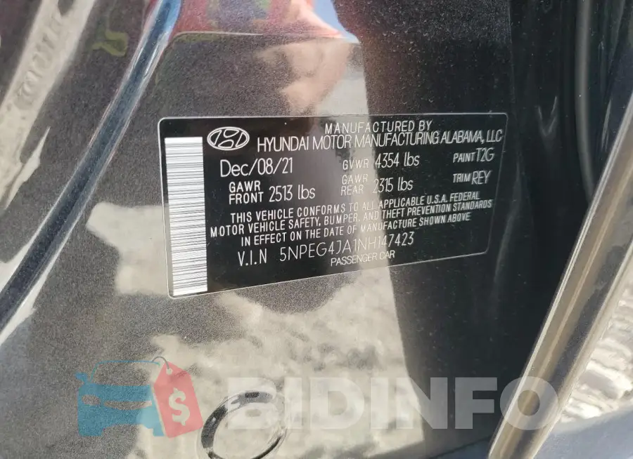 5NPEG4JA1NH147423 Photo# 12