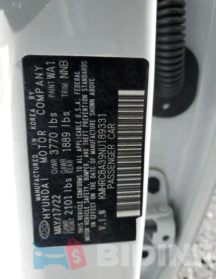 KMHRC8A39NU189331 Photo# 14