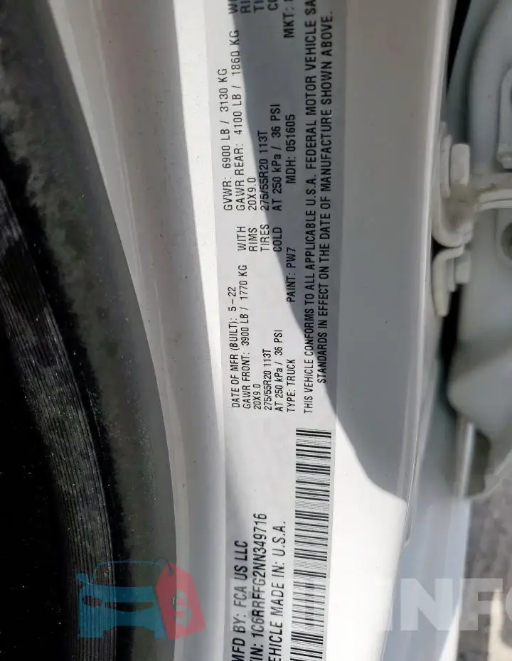 1C6RRFFG2NN349716 Photo# 12