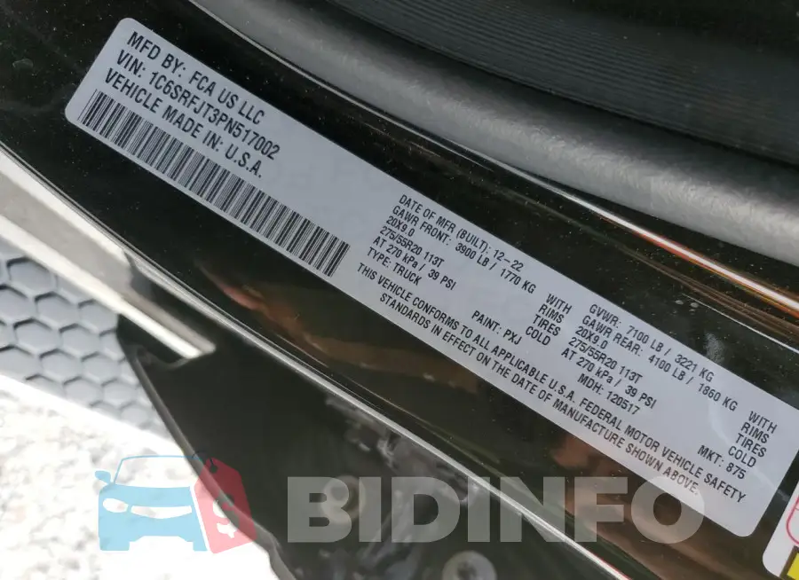 1C6SRFJT3PN517002 Photo# 13