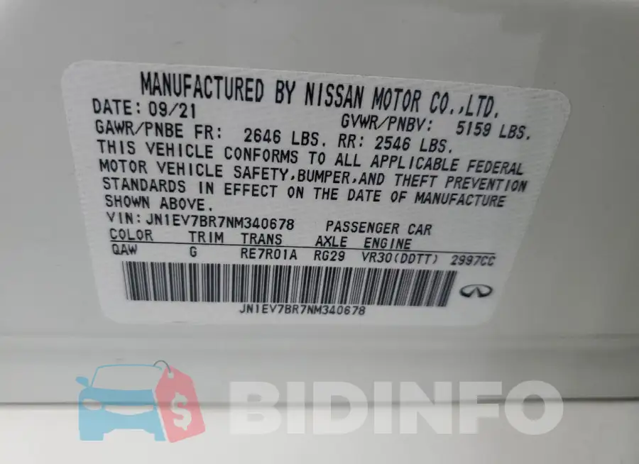 JN1EV7BR7NM340678 Photo# 12
