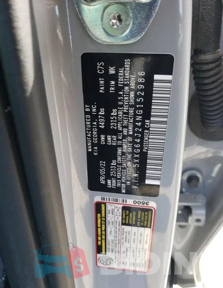 5XXG64J24NG152986 Photo# 13