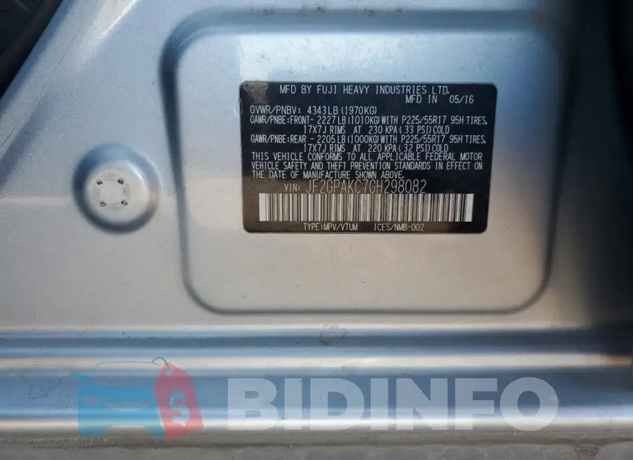 JF2GPAKC7GH298082 Photo# 13