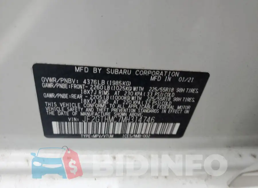 JF2GTHMC7MH314746 Photo# 12