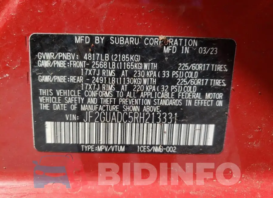 JF2GUADC5RH213331 Photo# 14