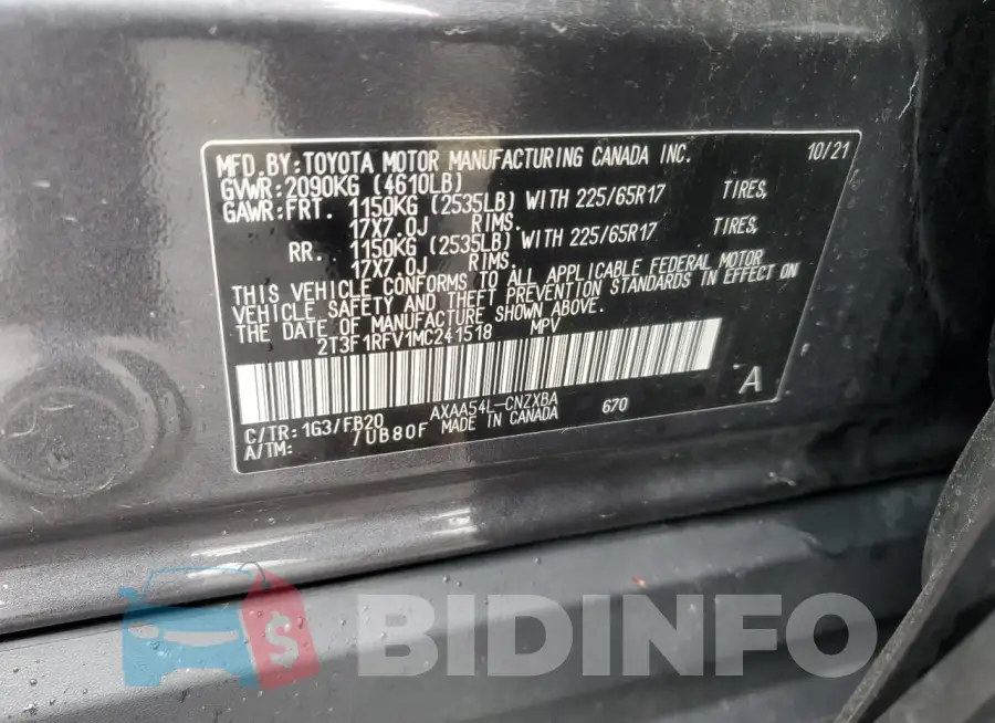 2T3F1RFV1MC241518 Photo# 13