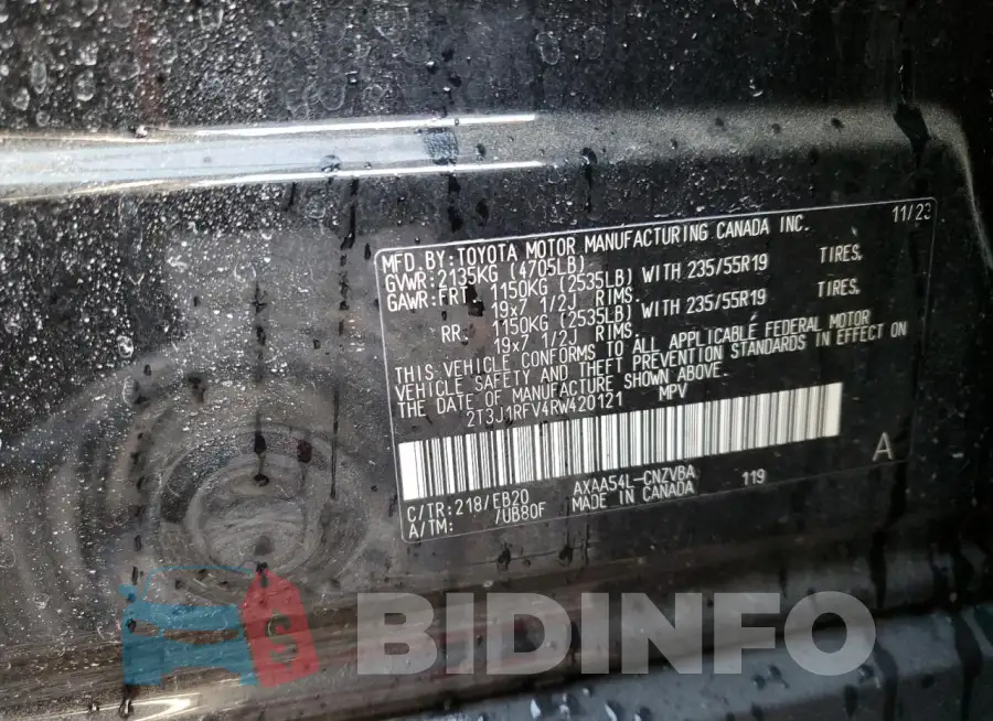 2T3J1RFV4RW420121 Photo# 12