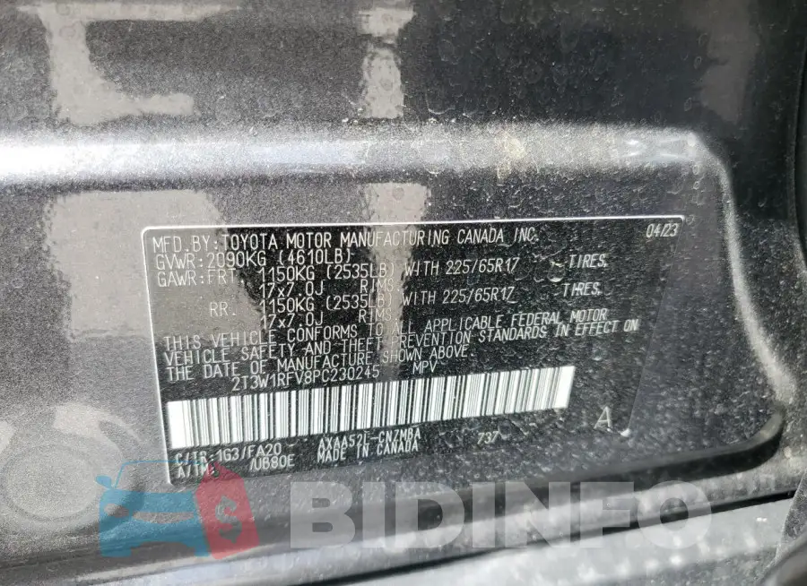 2T3W1RFV8PC230245 Photo# 13