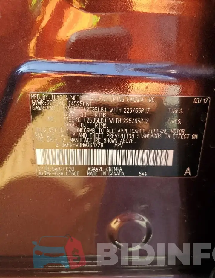 2T3WFREV3HW361778 Photo# 13