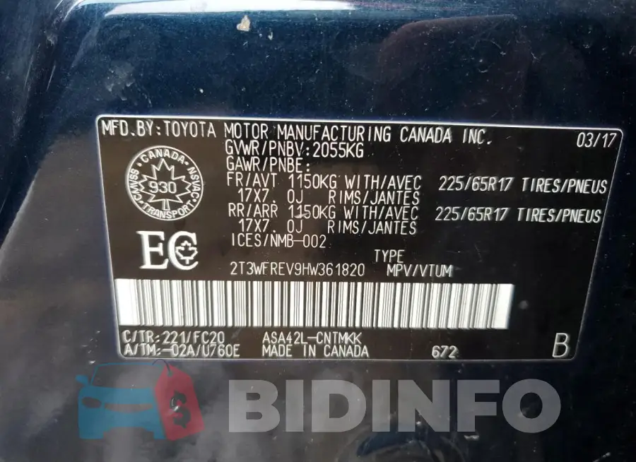 2T3WFREV9HW361820 Photo# 13