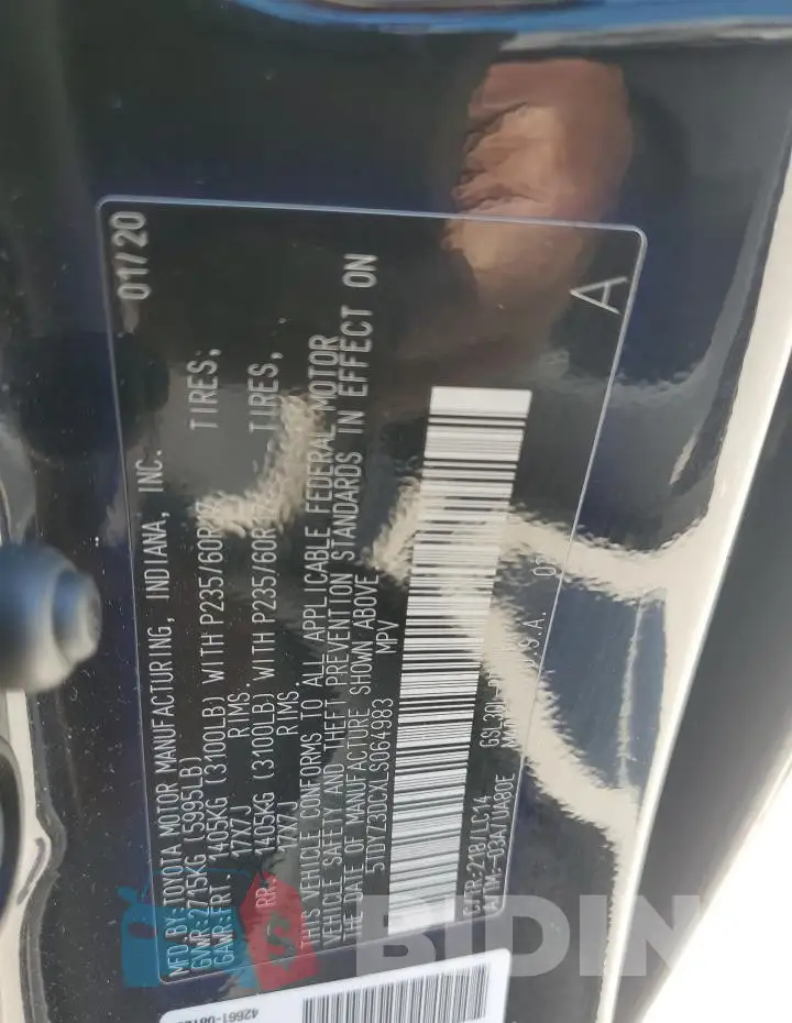 5TDYZ3DCXLS064983 Photo# 13