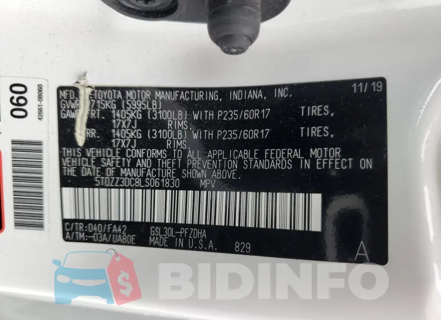 5TDZZ3DC8LS061830 Photo# 14