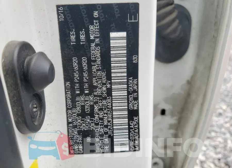 JTEZU5JR4G5144083 Photo# 14