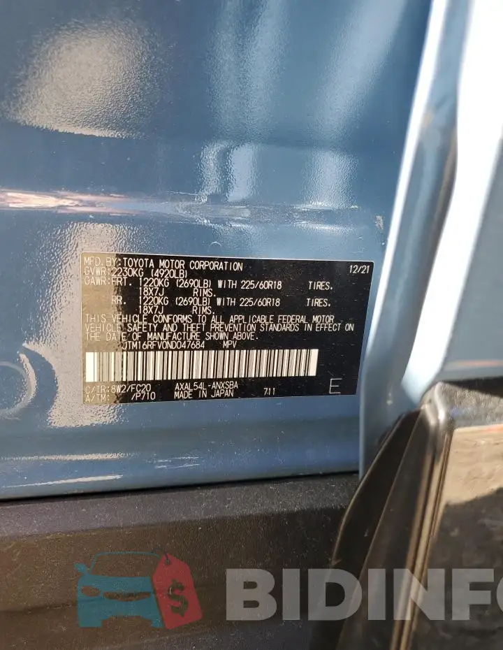 JTM16RFV0ND047684 Photo# 14