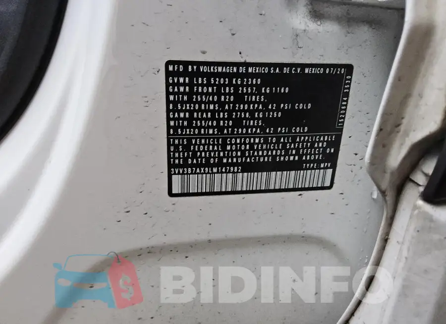 3VV3B7AX9LM147982 Photo# 13