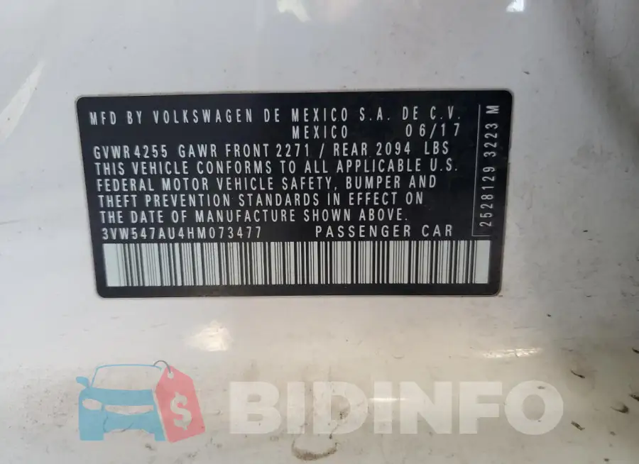 3VW547AU4HM073477 Photo# 12