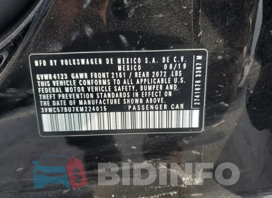 3VWC57BU7KM224015 Photo# 12