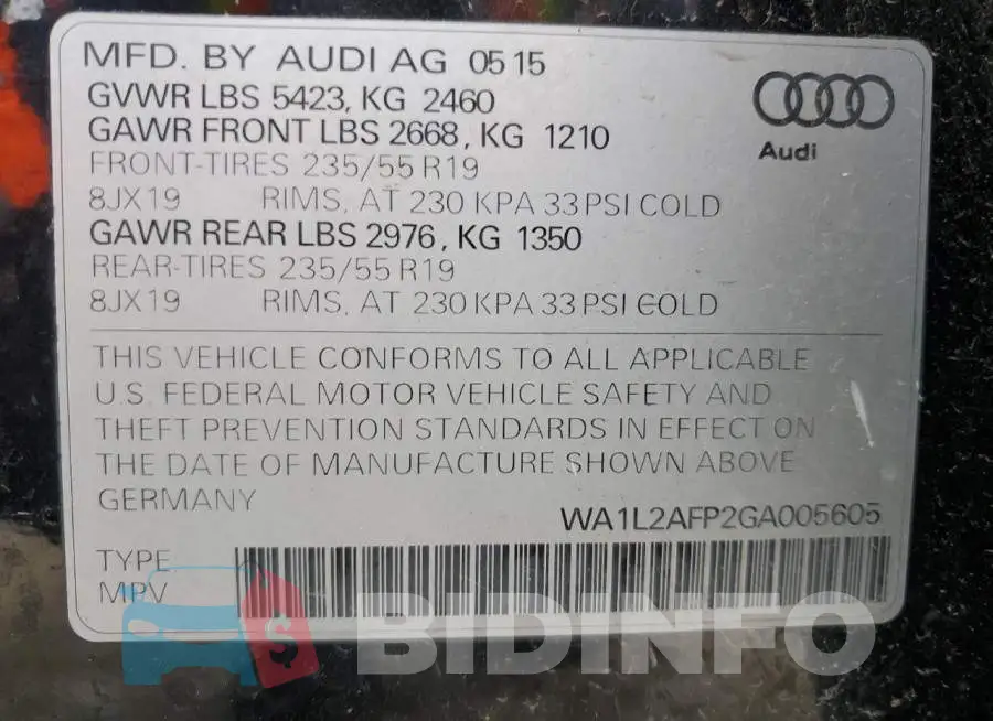 WA1L2AFP2GA005605 Photo# 14