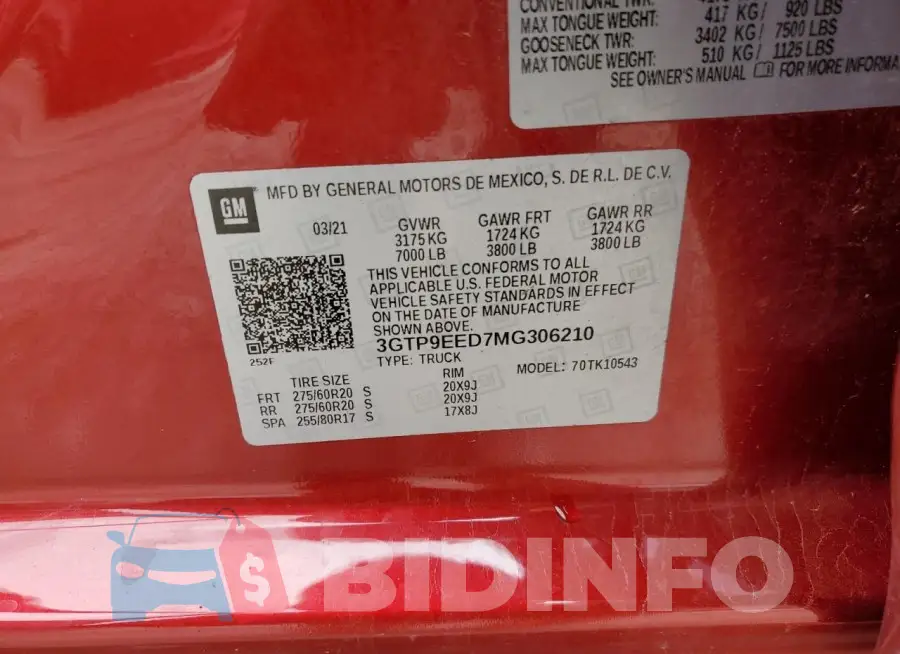 3GTP9EED7MG306210 Photo# 12