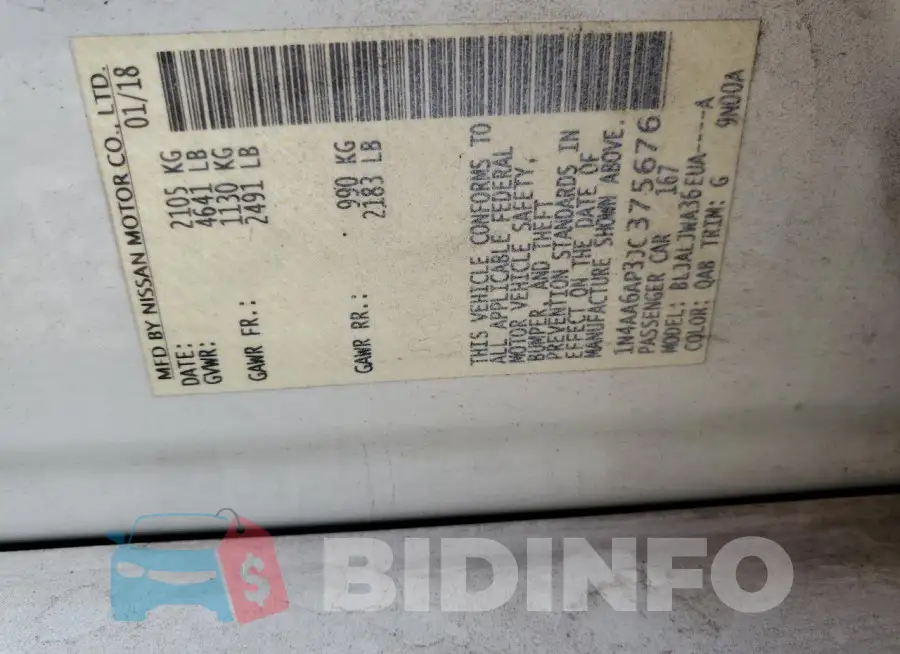 1N4AA6AP3JC375676 Photo# 13