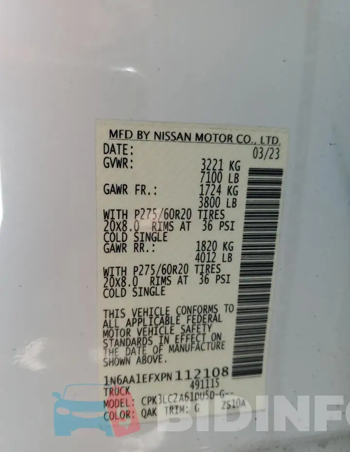 1N6AA1EFXPN112108 Photo# 12