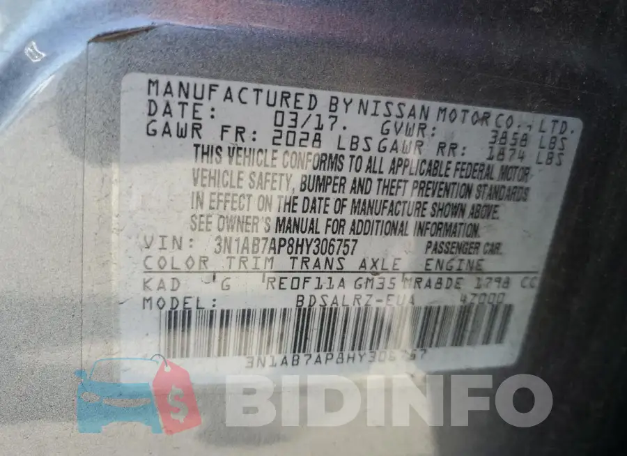 3N1AB7AP8HY306757 Photo# 12