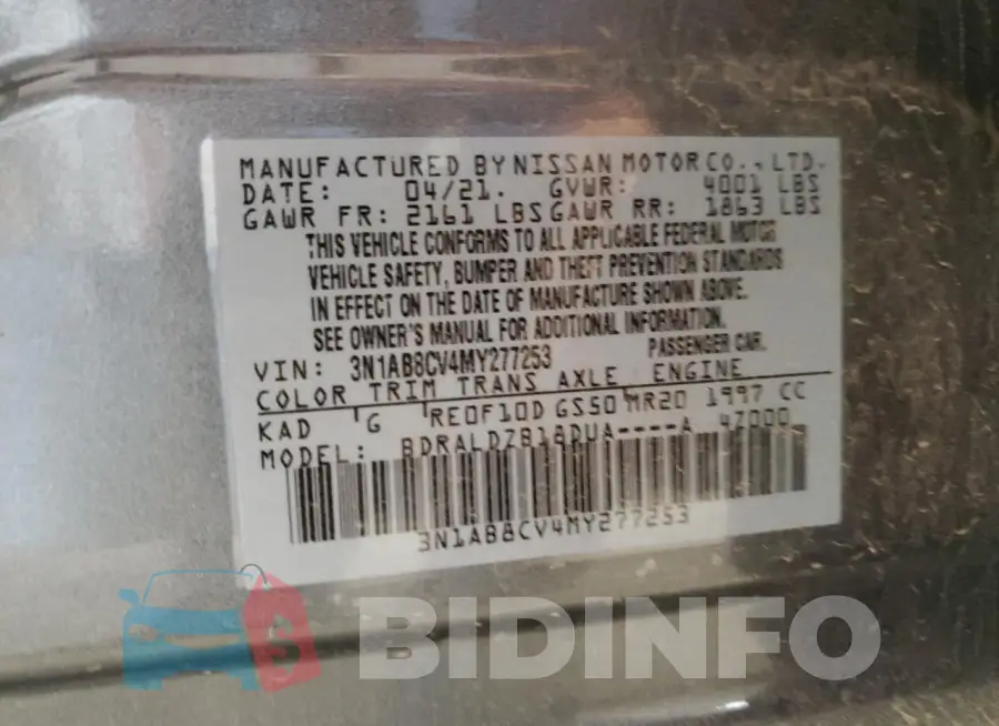 3N1AB8CV4MY277253 Photo# 12