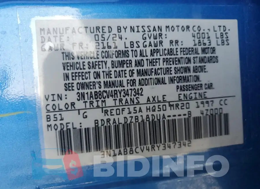 3N1AB8CV4RY347342 Photo# 13