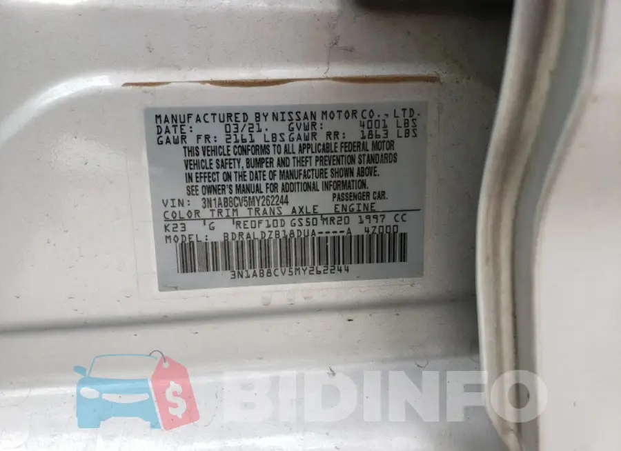 3N1AB8CV5MY262244 Photo# 12