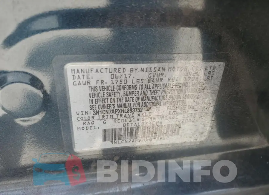 3N1CN7APXHL893752 Photo# 12