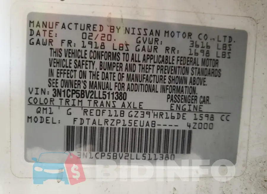 3N1CP5BV2LL511380 Photo# 12