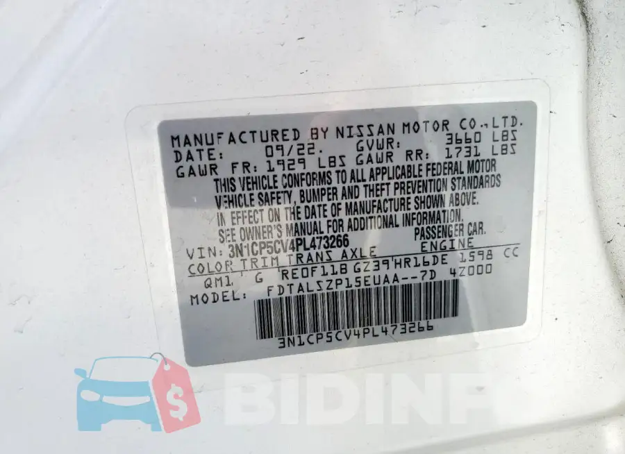 3N1CP5CV4PL473266 Photo# 13