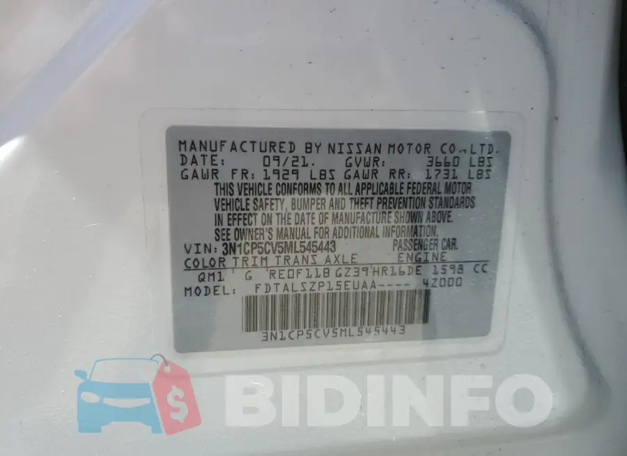 3N1CP5CV5ML545443 Photo# 13