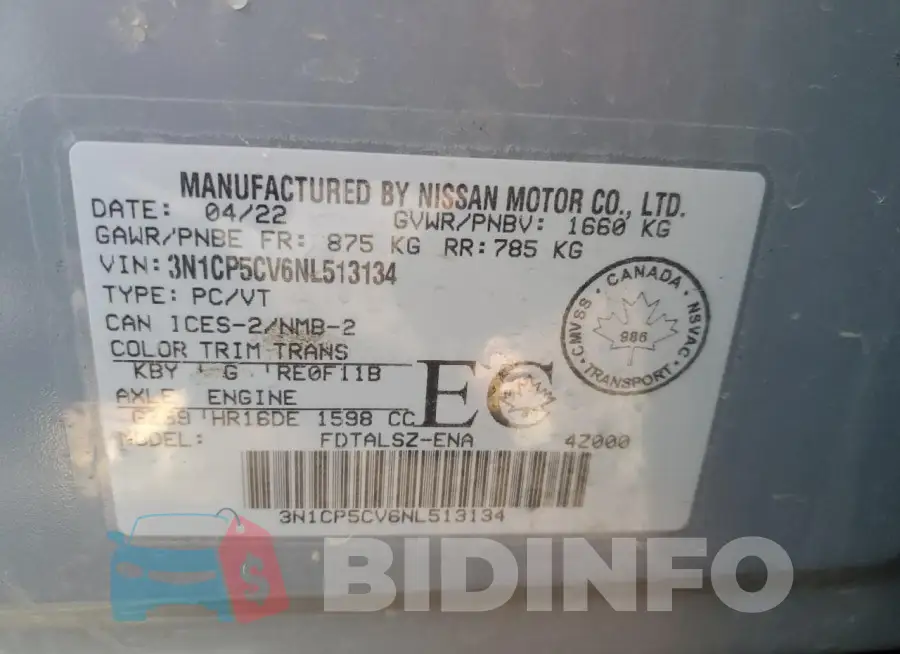 3N1CP5CV6NL513134 Photo# 13