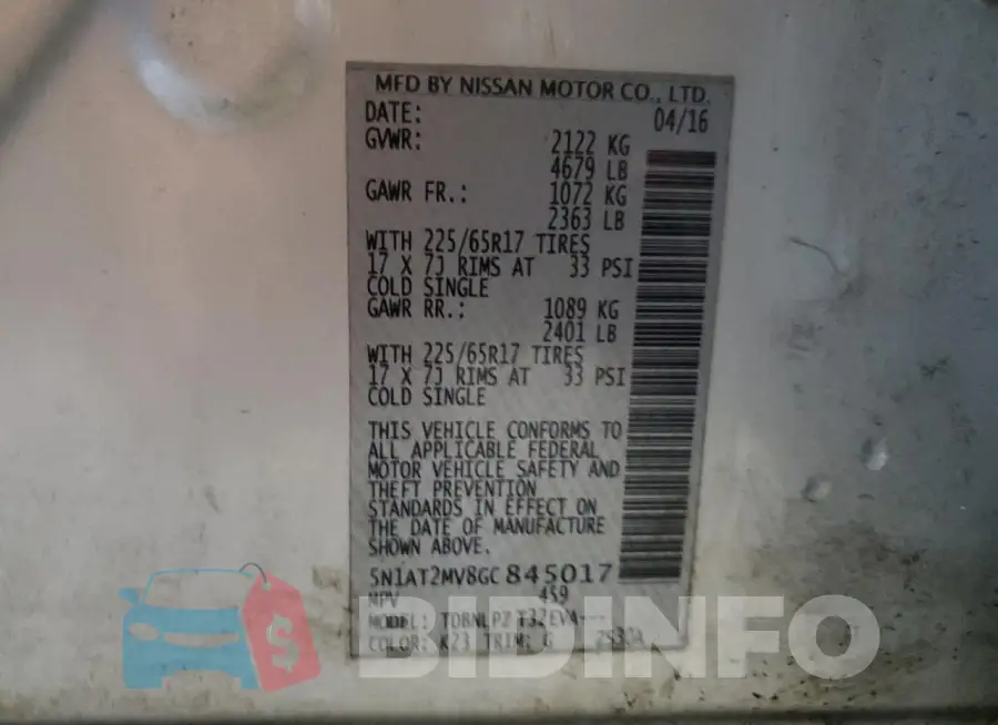 5N1AT2MV8GC845017 Photo# 12