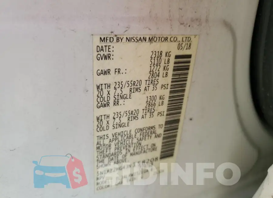 5N1AZ2MG4JN158208 Photo# 13