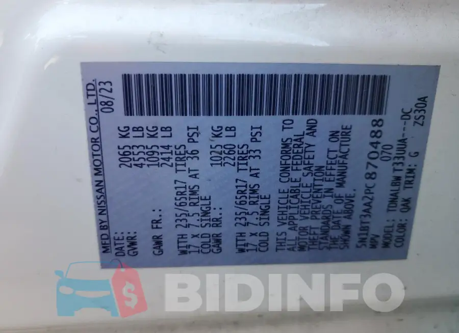5N1BT3AA2PC870488 Photo# 14