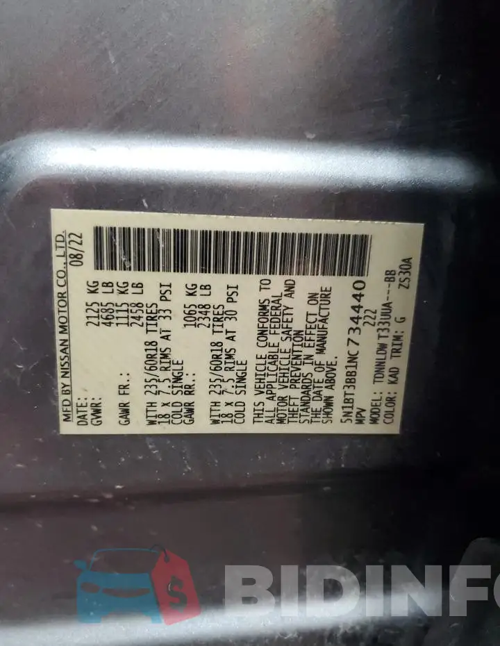 5N1BT3BB1NC734440 Photo# 13
