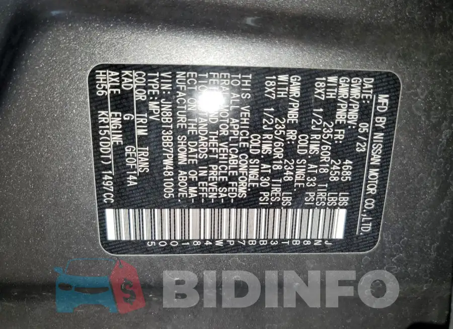 JN8BT3BB7PW481005 Photo# 13