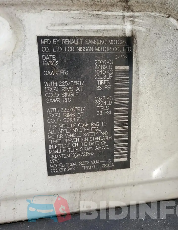 KNMAT2MT3GP721362 Photo# 12