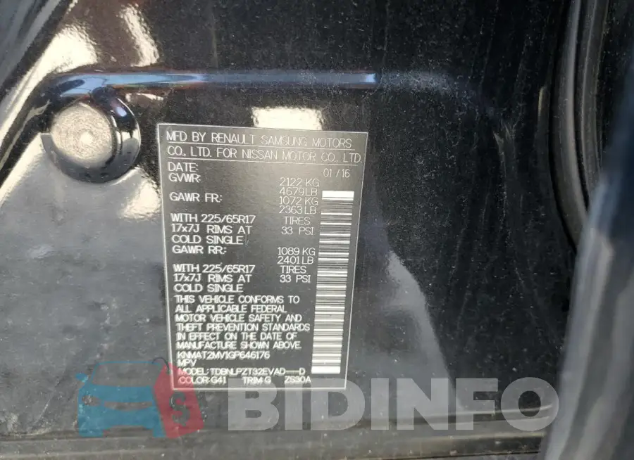 KNMAT2MV1GP646176 Photo# 14