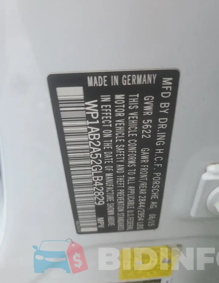 WP1AB2A52GLB42829 Photo# 13