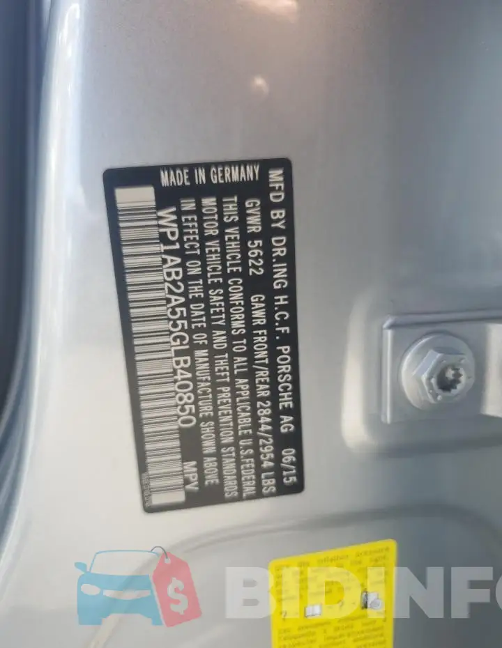 WP1AB2A55GLB40850 Photo# 13