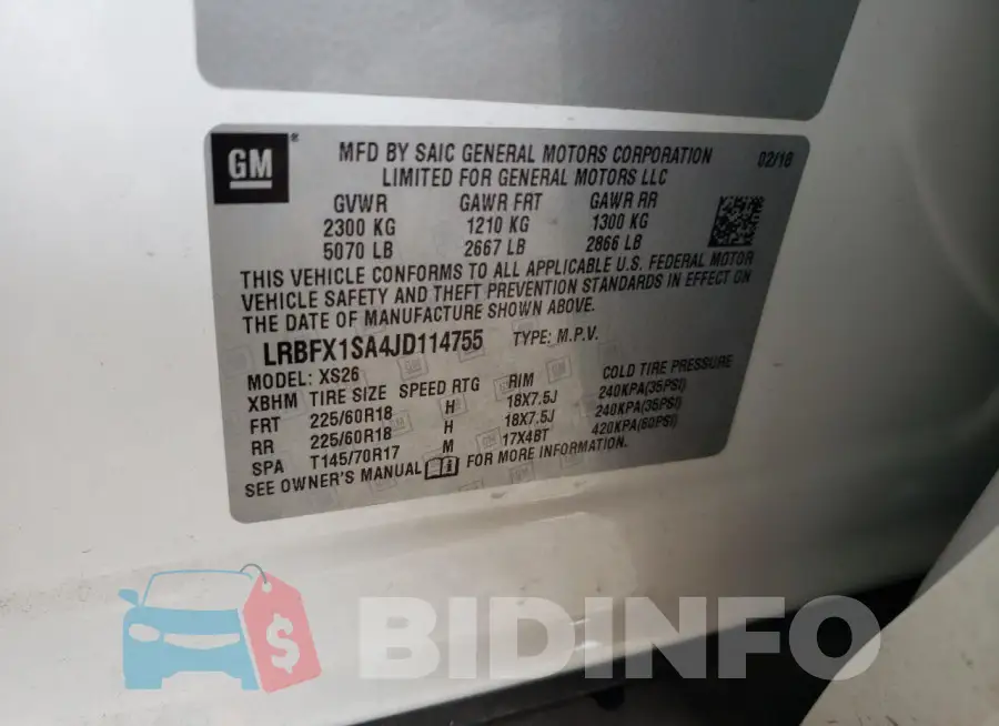 LRBFX1SA4JD114755 Photo# 13